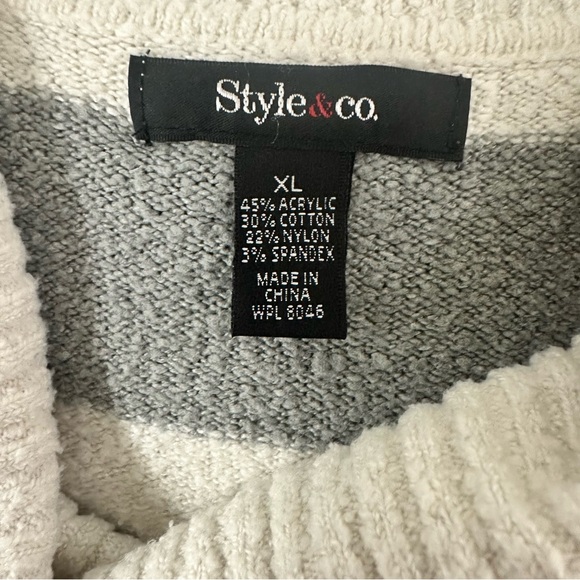 Style & Co Sweater Women’s Oversized Striped Fluffy Sweater XL - Picture 10 of 10
